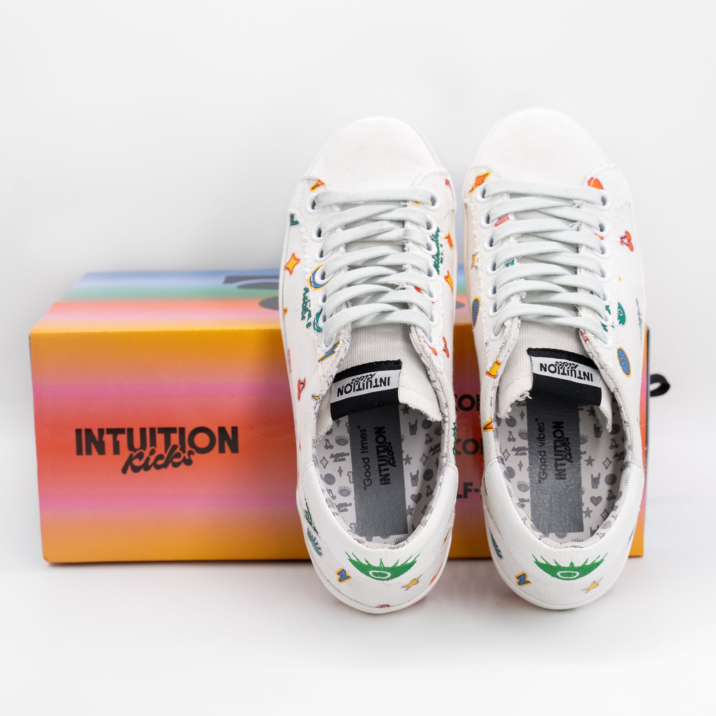 Fiducia White sneaker toe box detail - Intuition Kicks